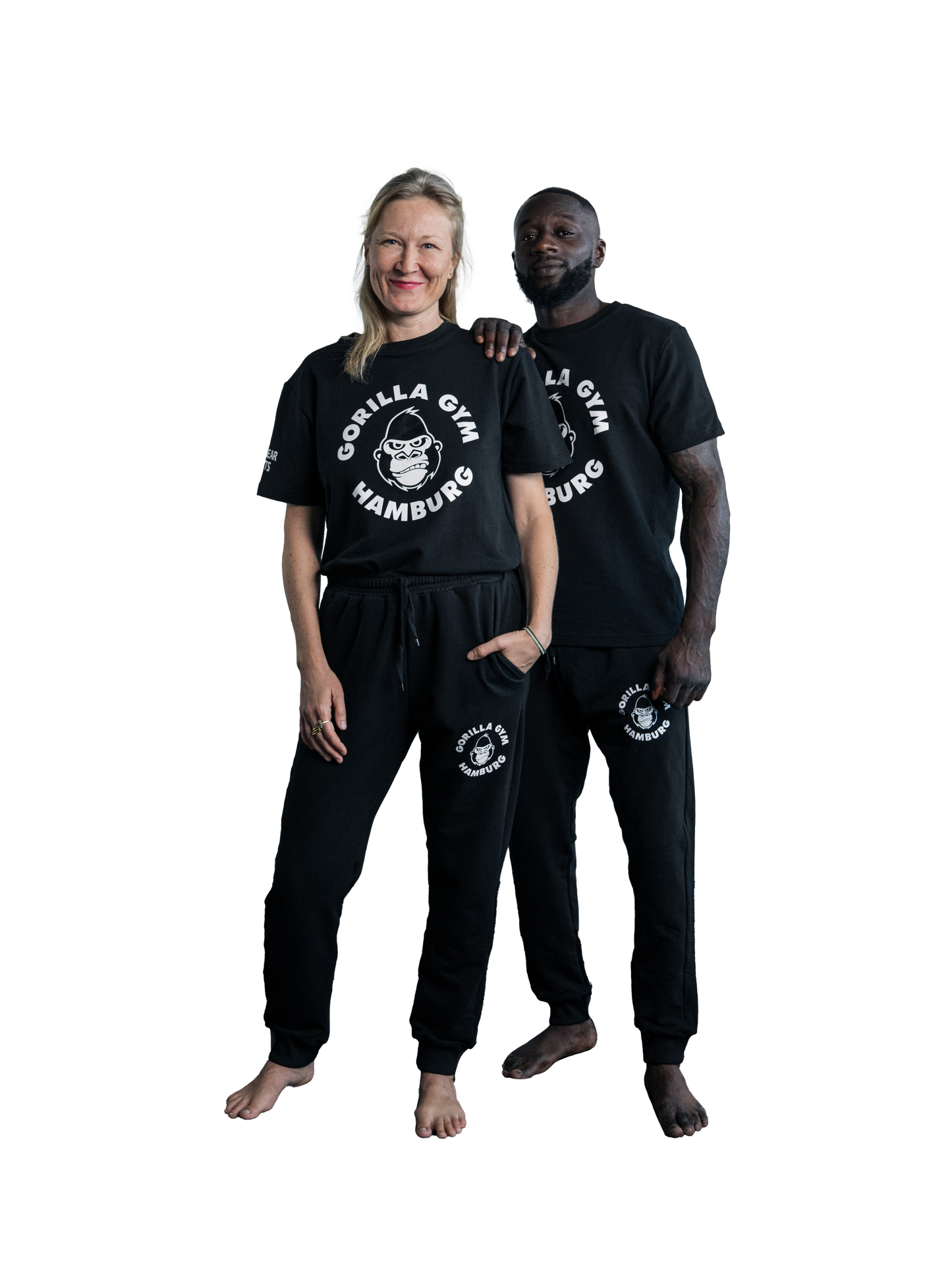 T-Shirt + Jogger Schwarz - Logo Weiß