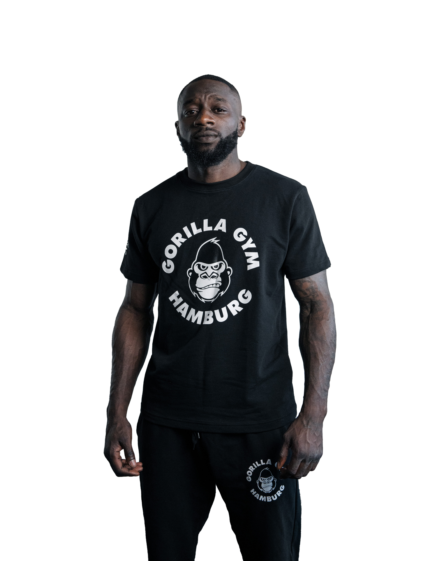 T-Shirt + Jogger Schwarz - Logo Weiß